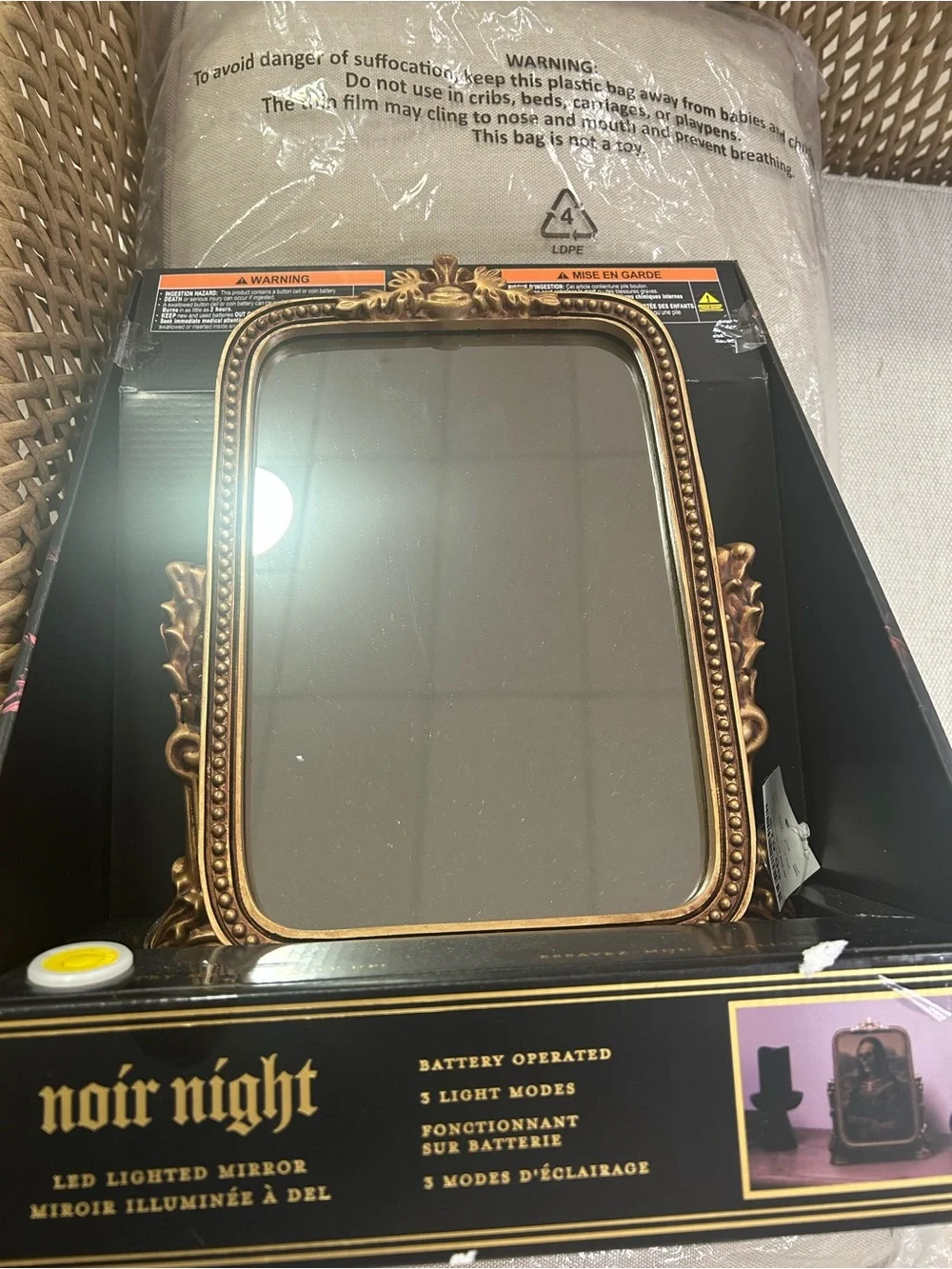 NWT Martha Stewart Noir Night Halloween LED mirror viral